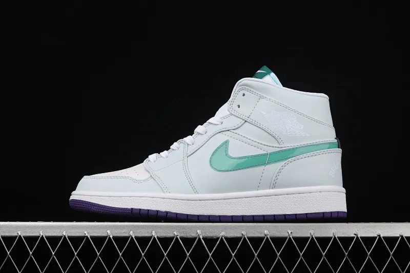 All categories Air Jordan Jordan series basketball shoes Air Jordan 1 High Air Jordan 1 Breathe CenterAJ1 Joe 1 mid-top white green purple mandarin duck CW5853-100